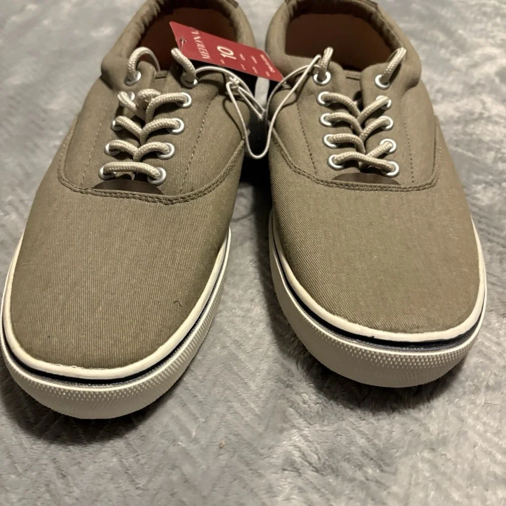 Merona Shoes Mens Size 10 Khaki Boat Shoes Lace up EZRA